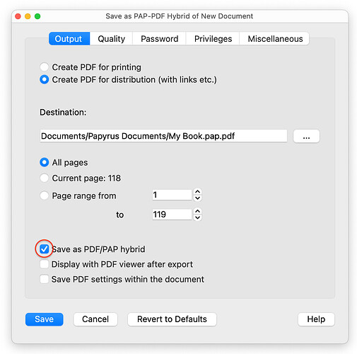 pappdf export