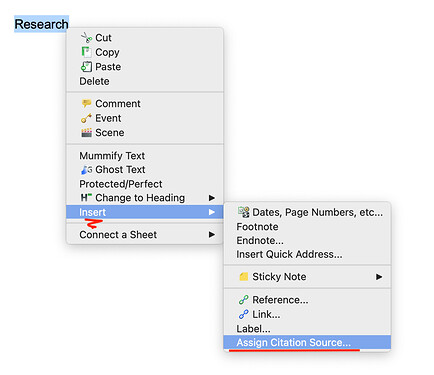 Assign Citation Source