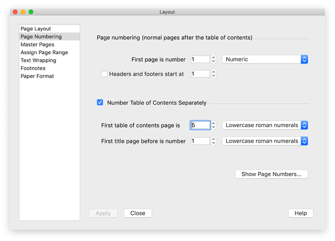 Page Numbers