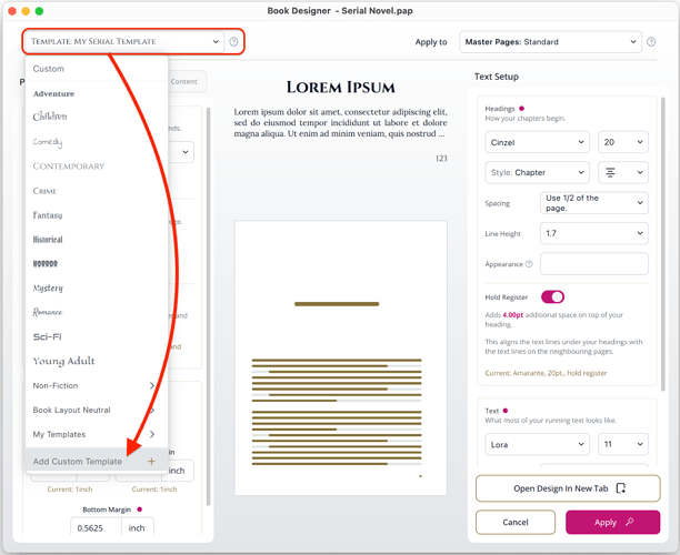 Book Designer Template