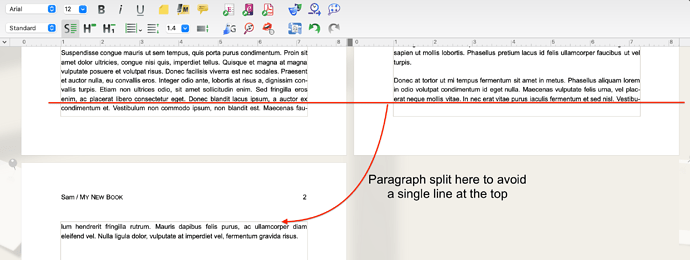 Paragraph Split 2 Lines